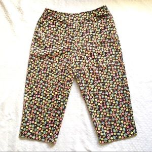 Talbots Fruit Print Stretch Cotton Capri Pant Sz10